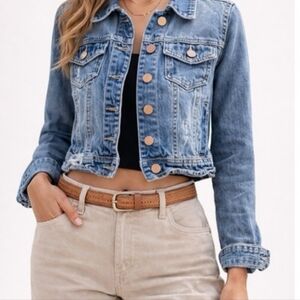 YMI Blue Denim Jacket with Button Accents
